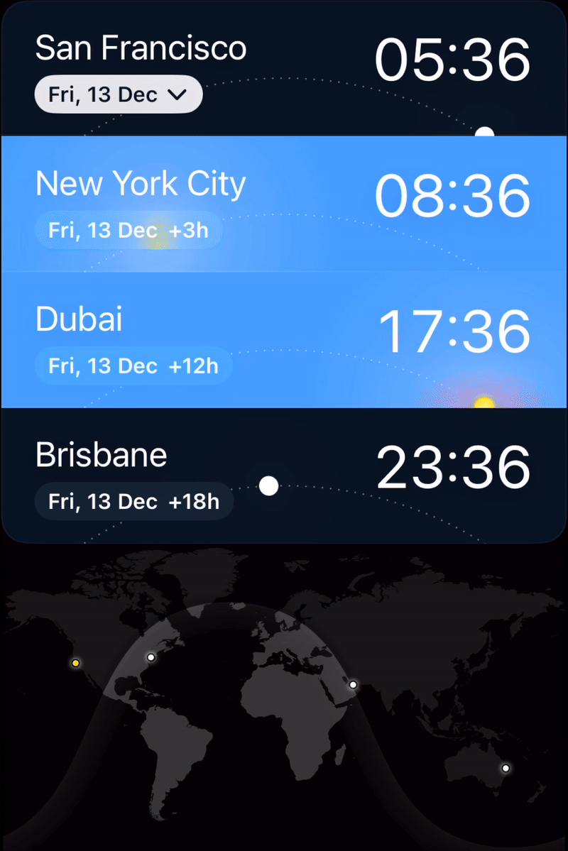 Time zone app for travelers