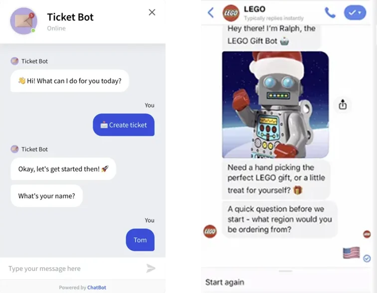 자연스러운 대화를 구사하는 챗봇 예시 