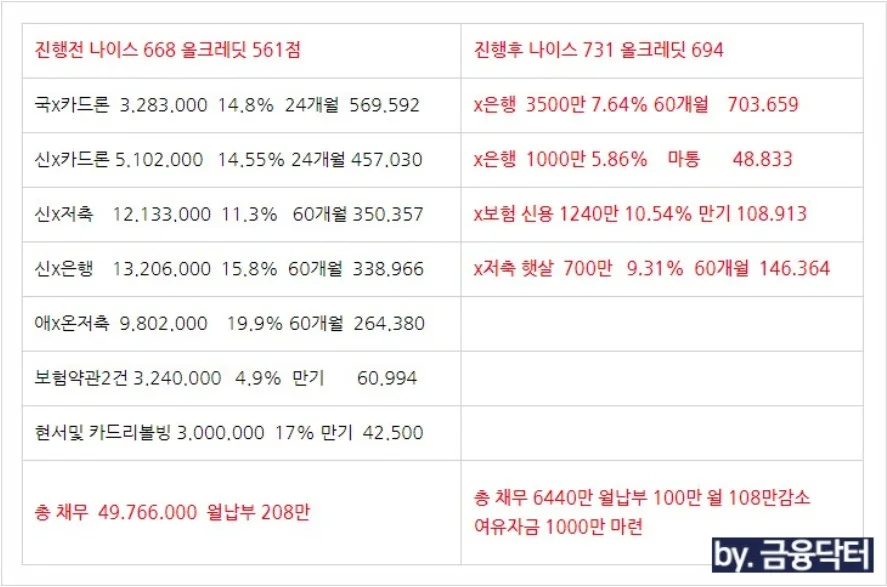 카드론 저축은행대출 내역