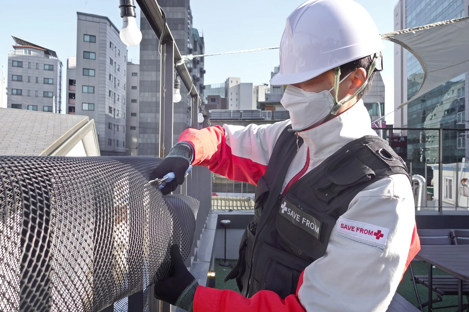 비둘기 퇴치 박스형 PE망 시공