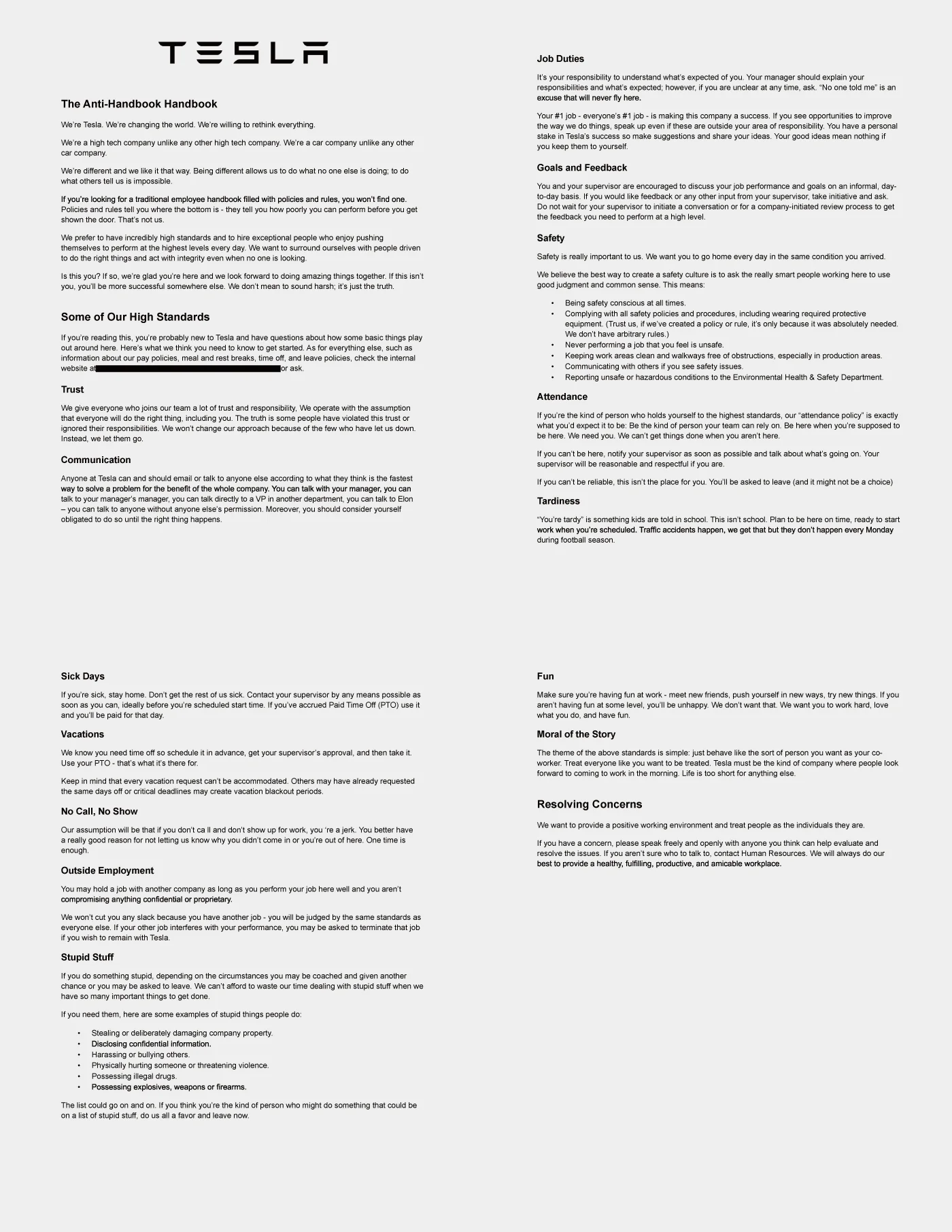 테슬라 ‘The Anti-Handbook Handbook’