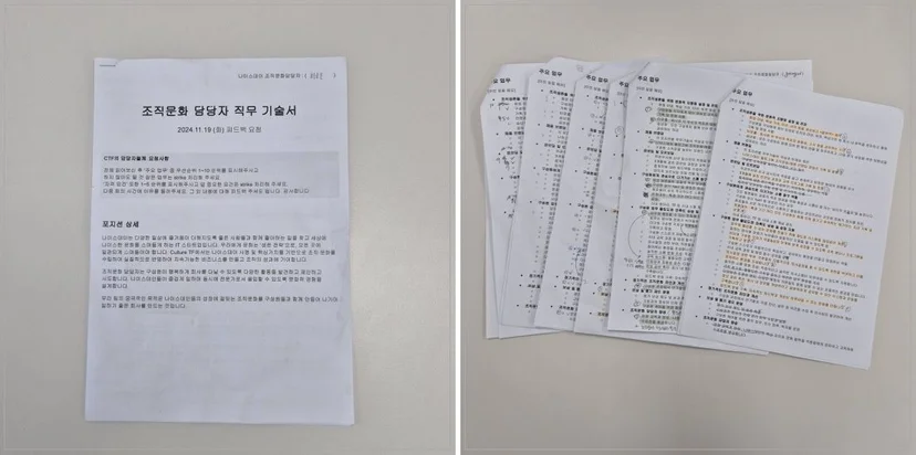 CTF 구성원들의 조직문화 담당자 역할 우선순위 선정 활동