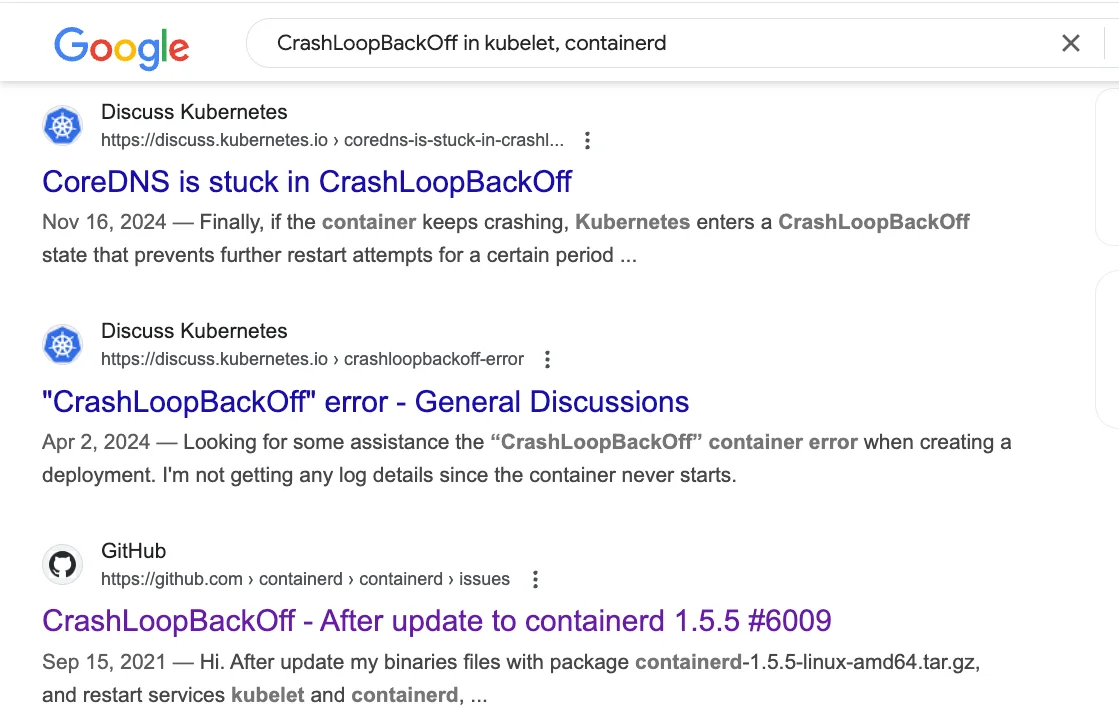 https://www.google.com/search?q=CrashLoopBackOff+in+kubelet%2C+containerd&oq=CrashLoopBackOff+in+kubelet%2C+containerd&gs_lcrp=EgZjaHJvbWUqBggAEEUYOzIGCAAQRRg70gEHMTcwajBqN6gCALACAA&sourceid=chrome&ie=UTF-8