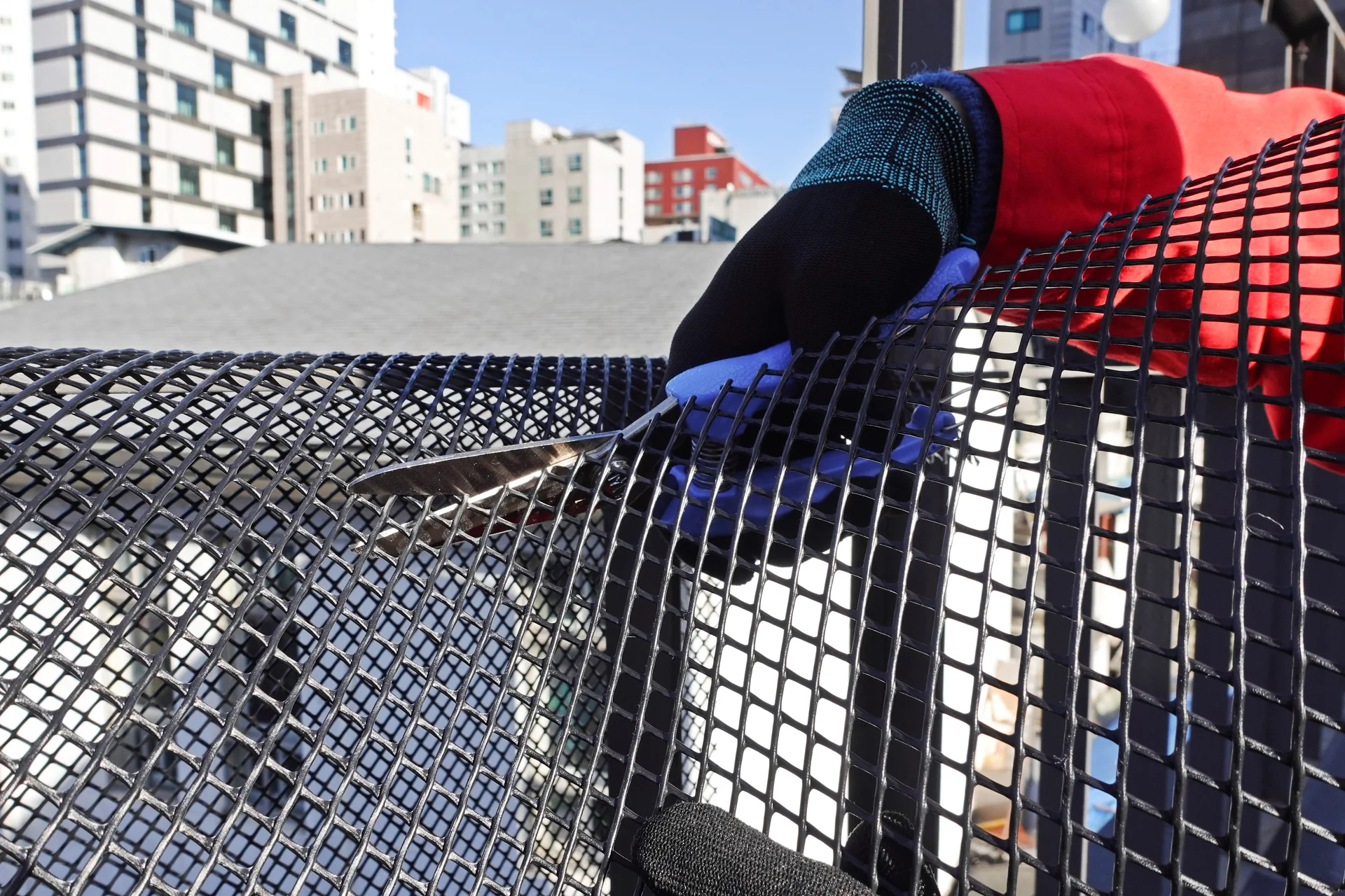 비둘기 퇴치 박스형 PE망 시공