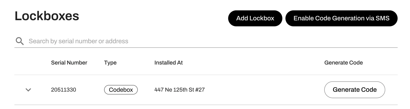 Use the Lockbox tab to manage inventory, assign boxes, give access to preferred vendors and track access history