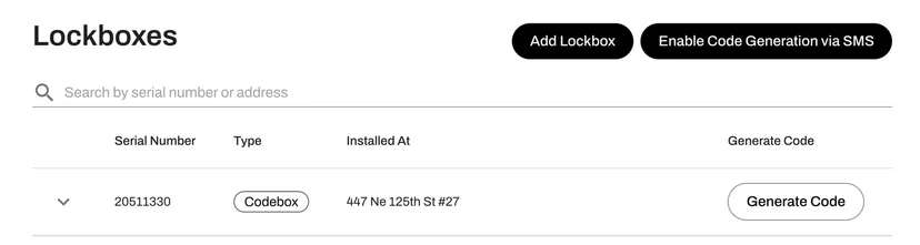 Use the Lockbox tab to manage inventory, assign boxes, give access to preferred vendors and track access history
