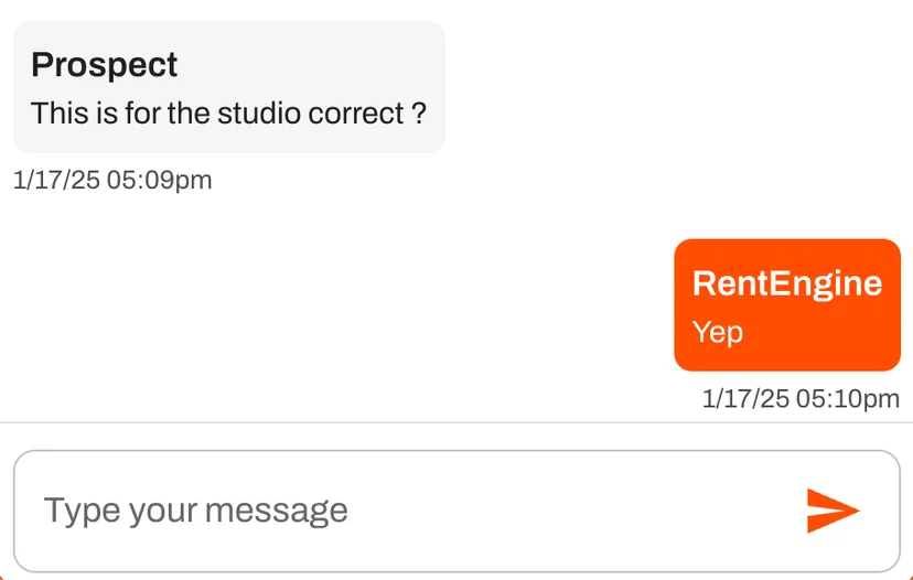 Text your renter leads right from the RentEngine Command Center