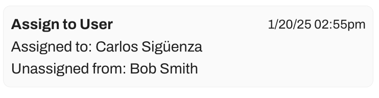 For easy auditing, the Command Center automatically tracks changes to assigned users