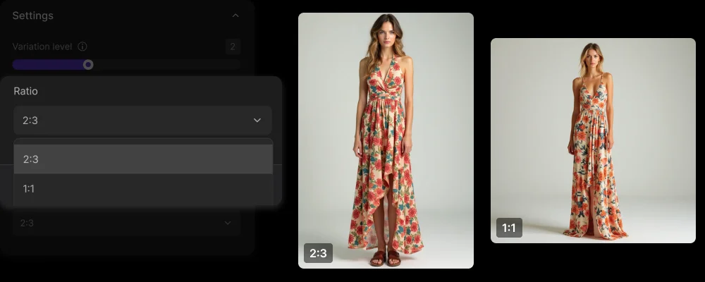 Image ratio for full-body model shots