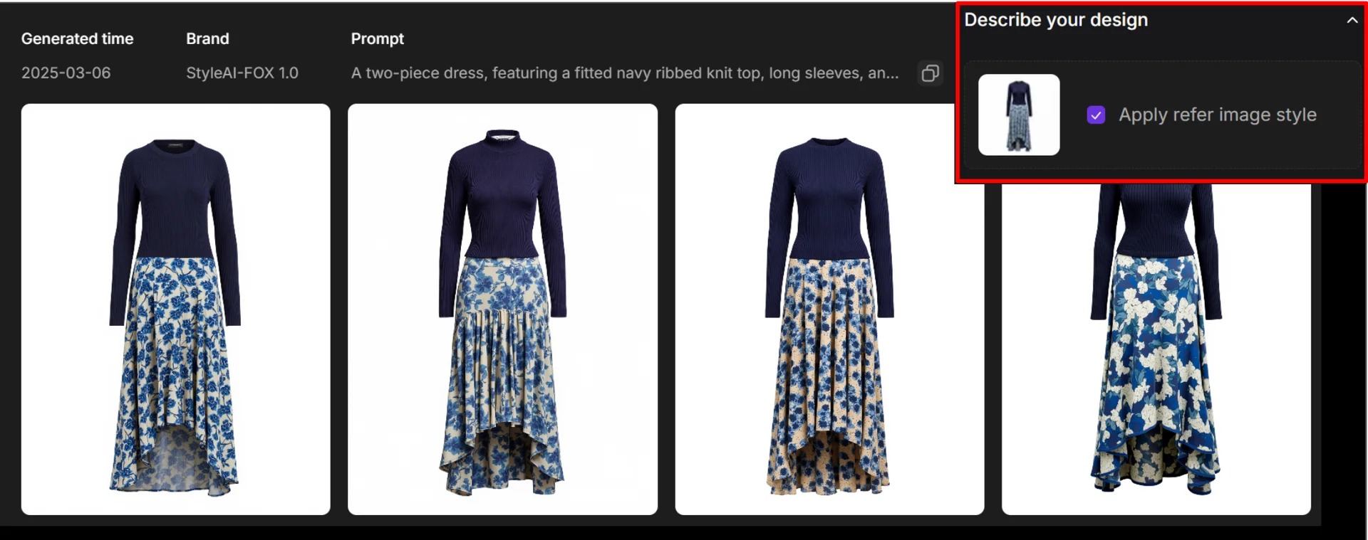 When 'Apply Reference Image Style' is checked