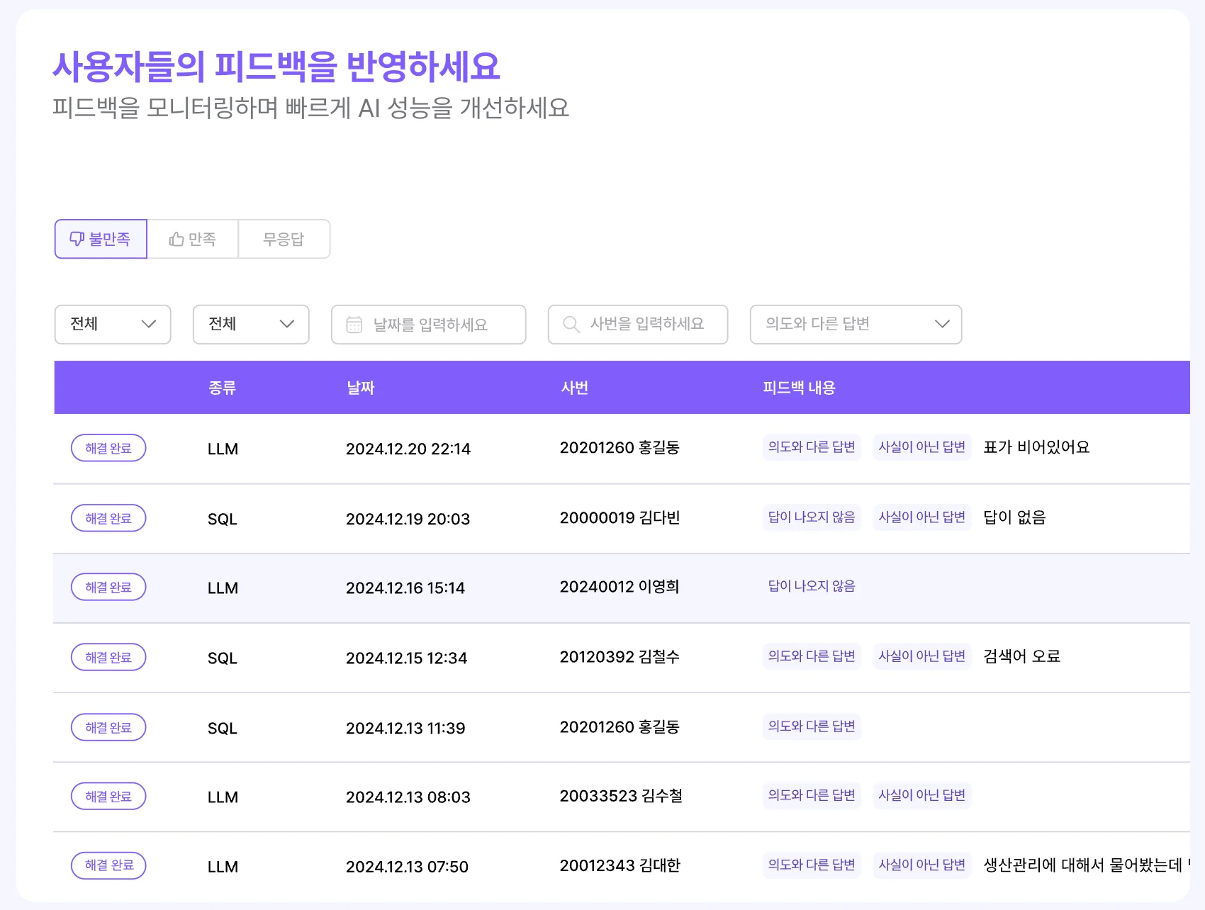 피드백을 반영하여 지속적으로 개선되는 기업용 챗봇
