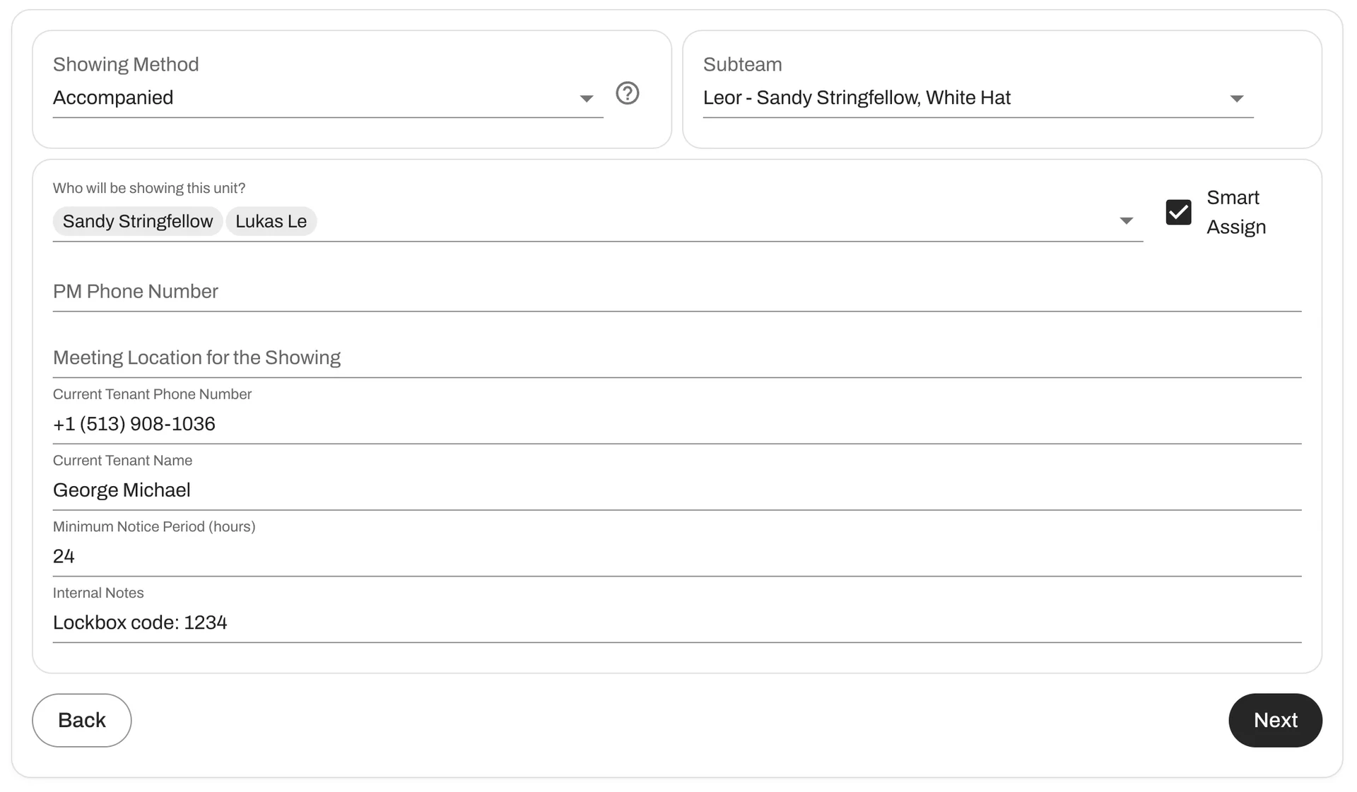 Screen showing how to activate smart assign 