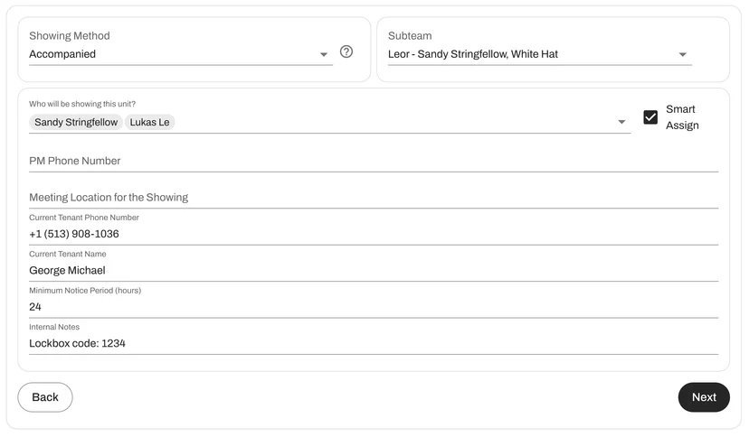 Screen showing how to activate smart assign 