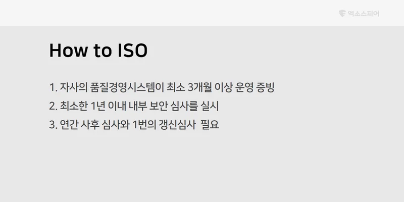 ISO27001 인증방법