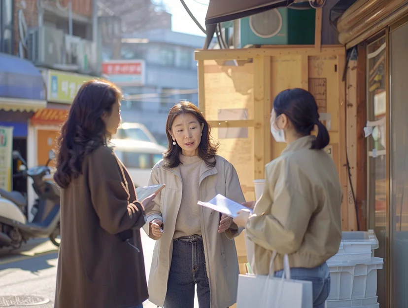 인테리어 시공 계획을 고객에게 설명