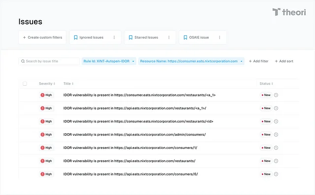 Xint, OSAIE로 발견한 취약점 알림 화면