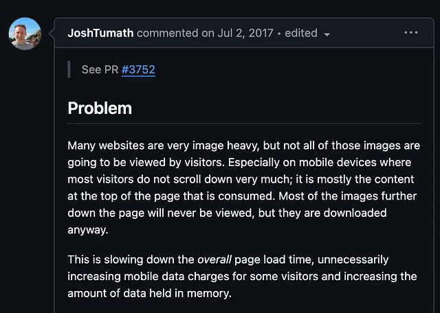 Josh Tumath가 생성한 이슈