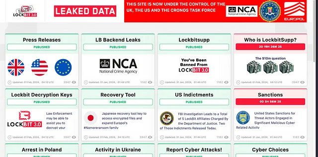 LockBit 웹사이트 장악 후 정보 공개