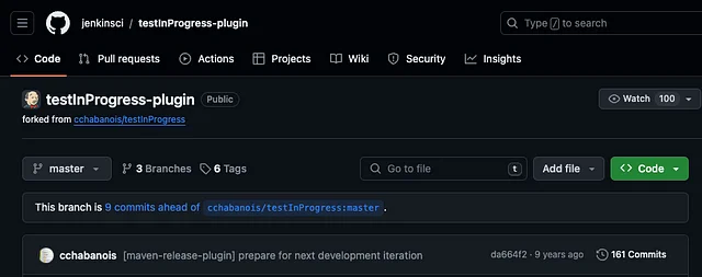 jenkinsci 조직에서 관리중인 플러그인 레포지토리