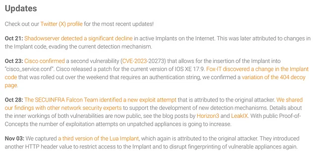 SECUINFRA Falcon의 사고 관련 업데이트