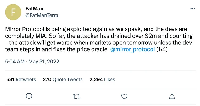 출처: 팻맨 — @FatManTerra 트윗 일부 발췌