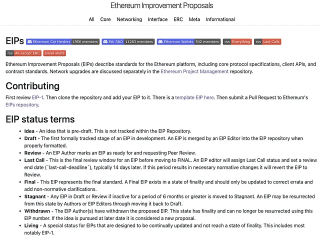 Ethereum Improvement Proposals