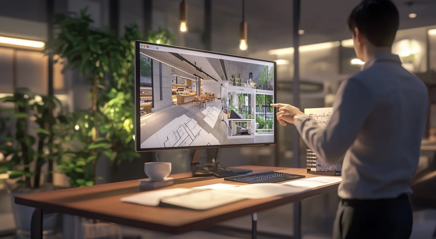 인테리어 시공 계획을 점검하는 전문가