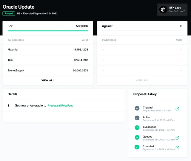 Compound Finance #119 제안