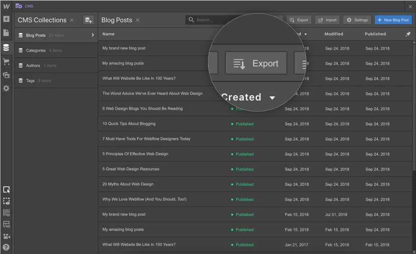 webflow cms