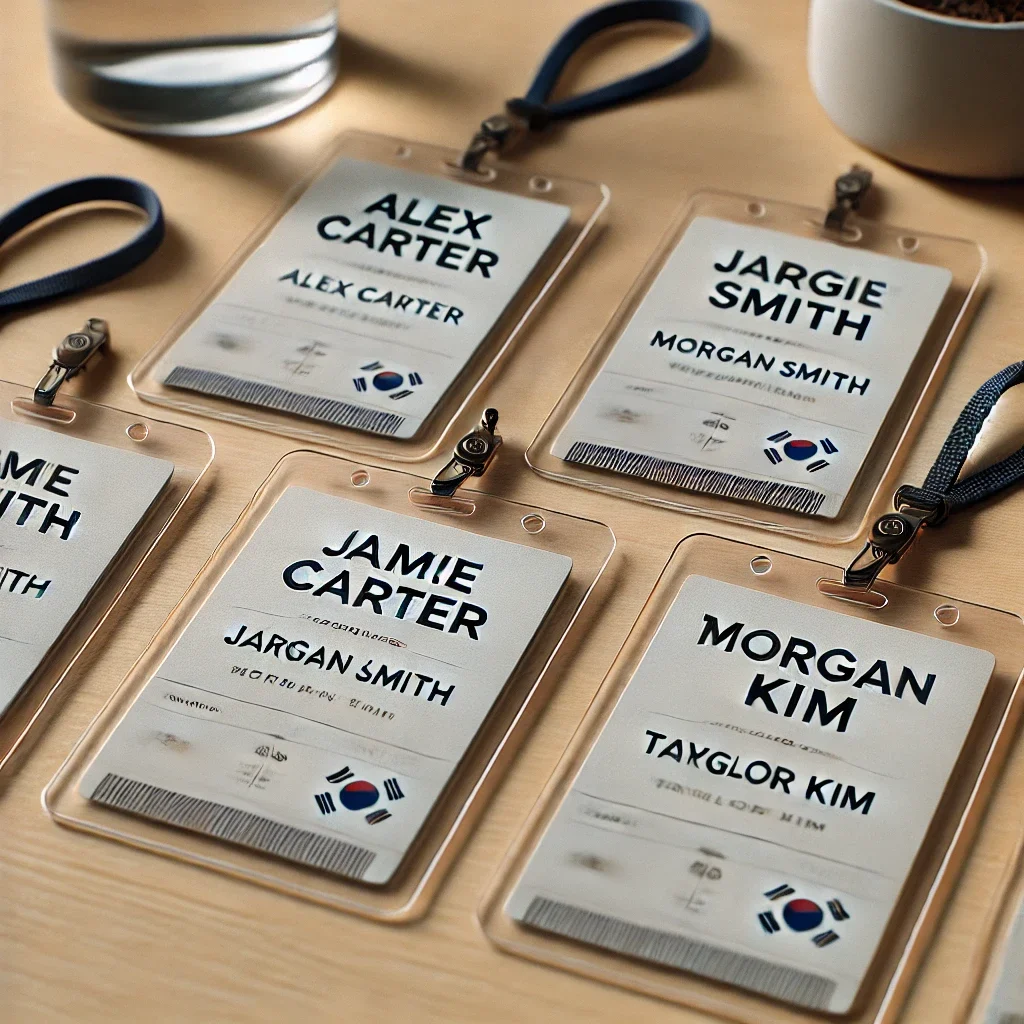 스타트업 영어 이름 문화를 보여주는 출입증 카드