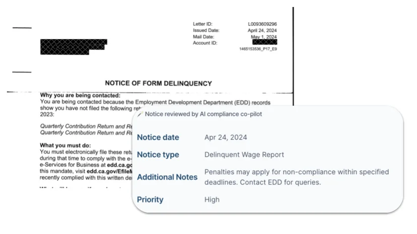 The AbstractOps AI Compliance Copilot turns state mailings into actionable tasks to reduce risk. 