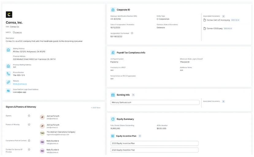 AbstractOps centralizes state account information.