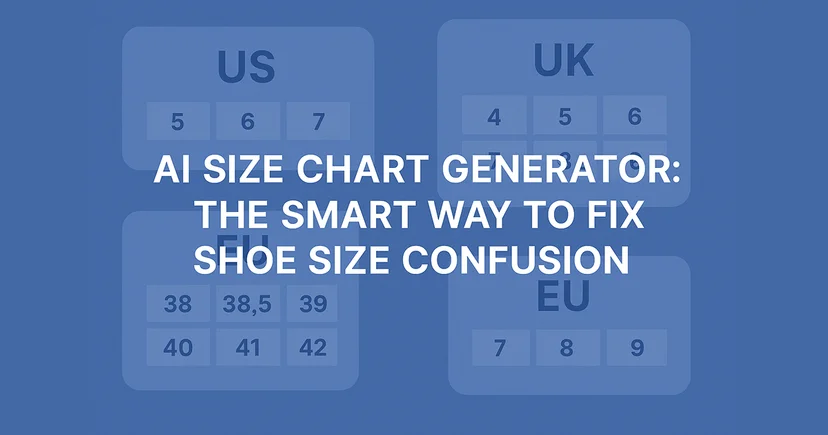 Visual comparison of inconsistent global shoe size charts across US, EU, and UK standards