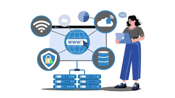 Visual of domain authority and website hosting elements