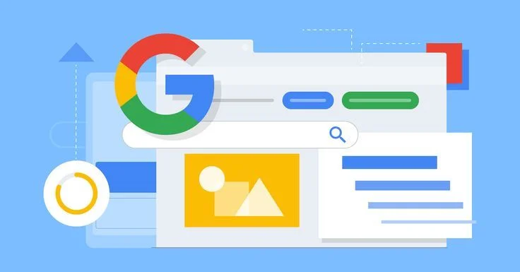 Illustration of Google search interface and ranking elements