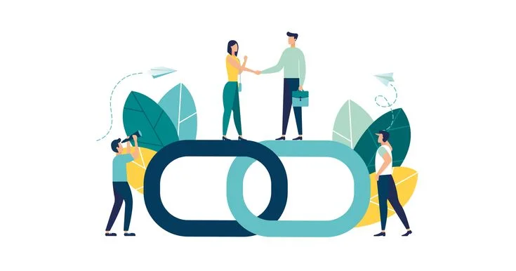 Partnership and link building visual for SEO