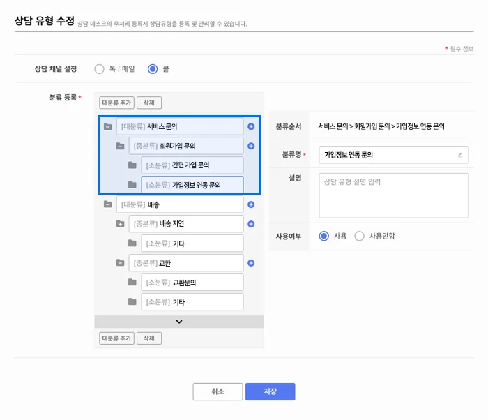 상담유형분류, 고객상담