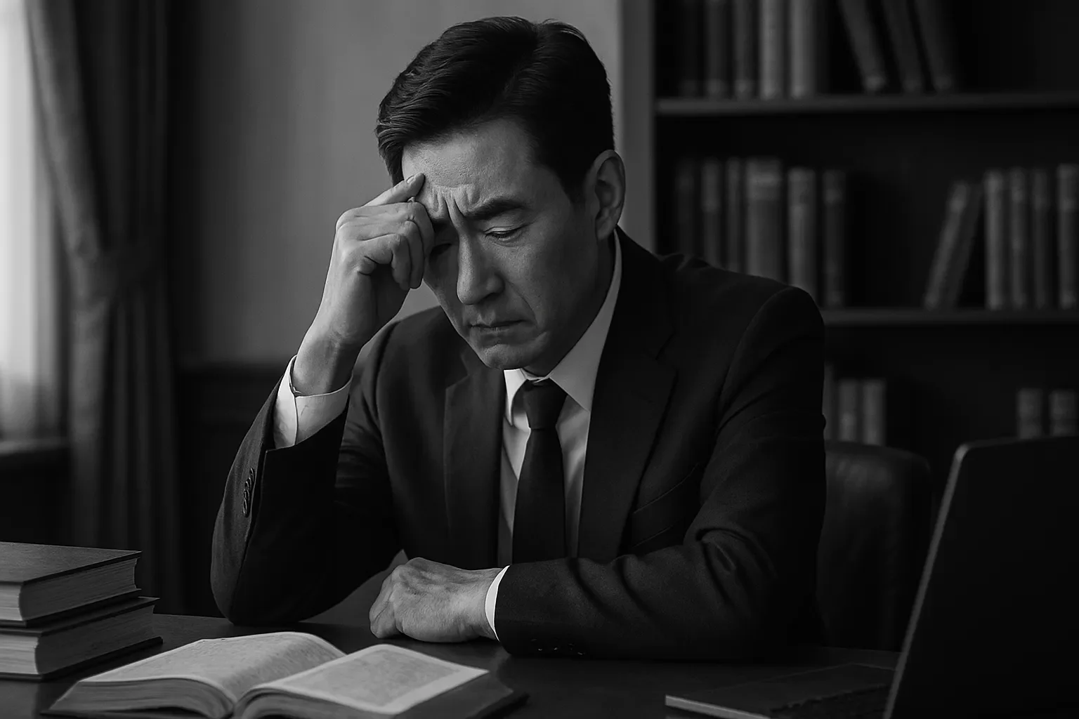 전통적인 리더십 중 하나인 과묵한 리더 이미지