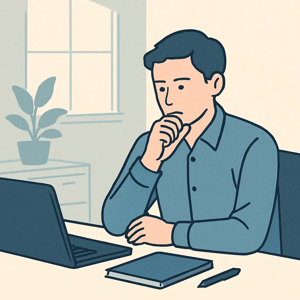 고민하는 직장인 모습
