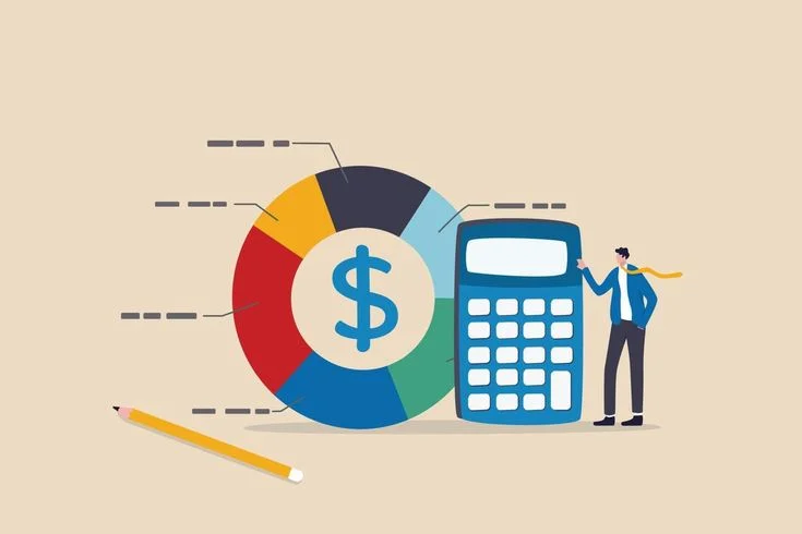 Businessman analyzing cost structure and expenses