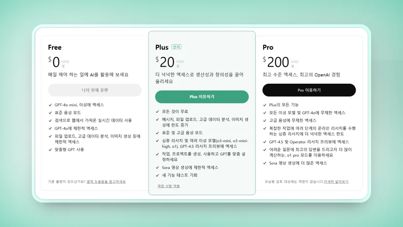 챗gpt 요금제 정리