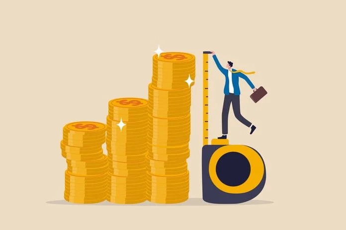 Financial success and ROI tracking concept