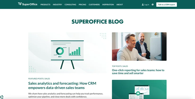 Screenshot of superoffice's blog