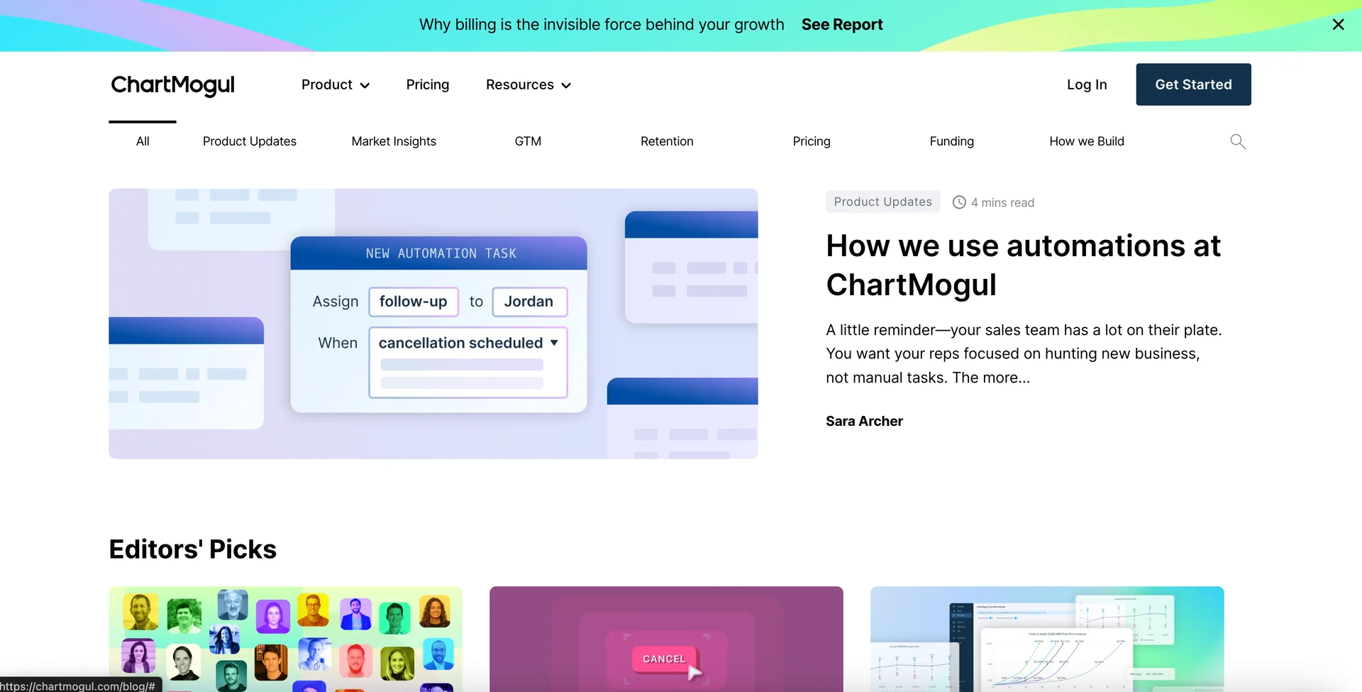 Screenshot of chartmogul's blog