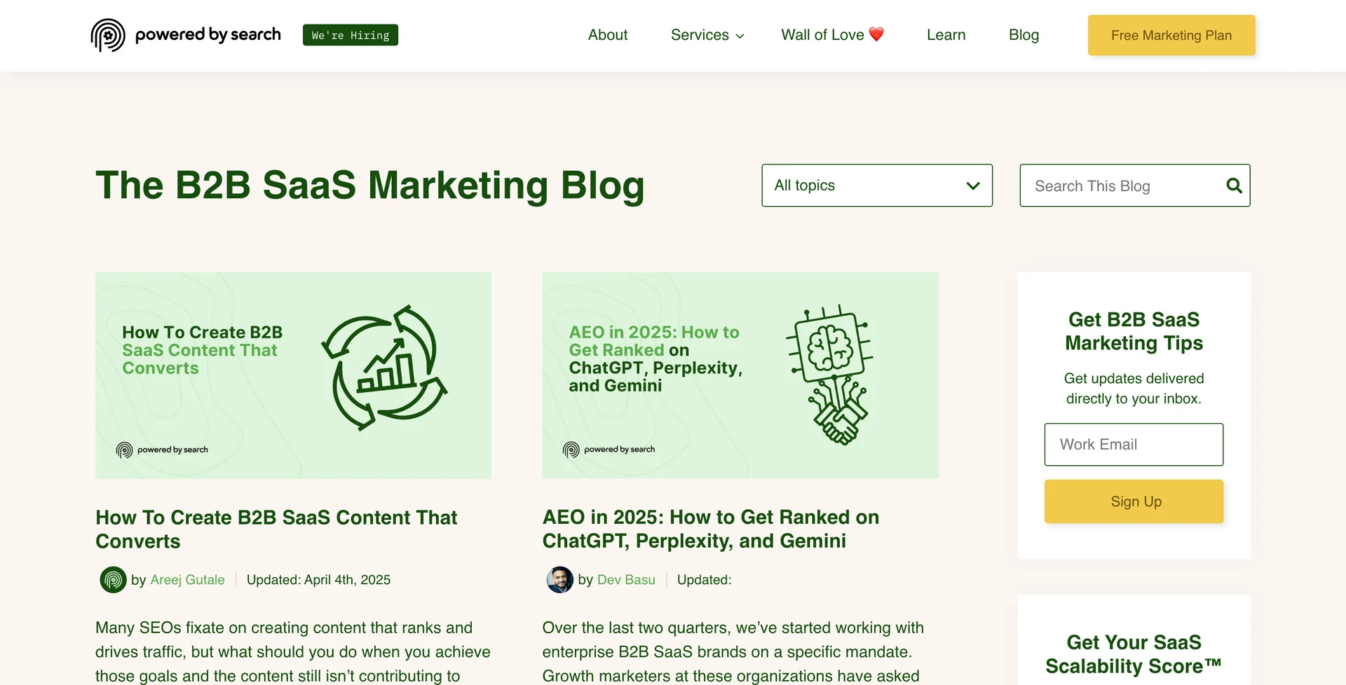 screenshot of Powered by Search 's blog