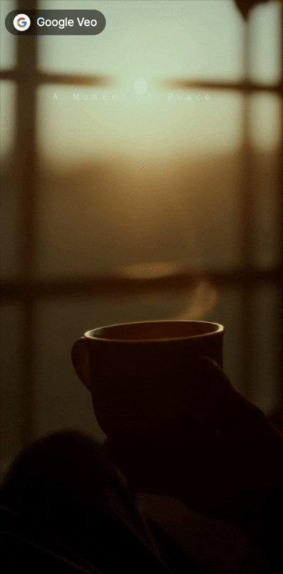 햇살 가득한 창가에 앉아 커피를 마시는 장면, 따뜻한 톤, 흐릿한 배경, 편안한 분위기