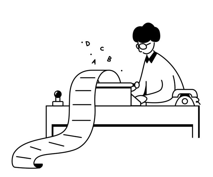 Illustration of content brainstorming and writing process