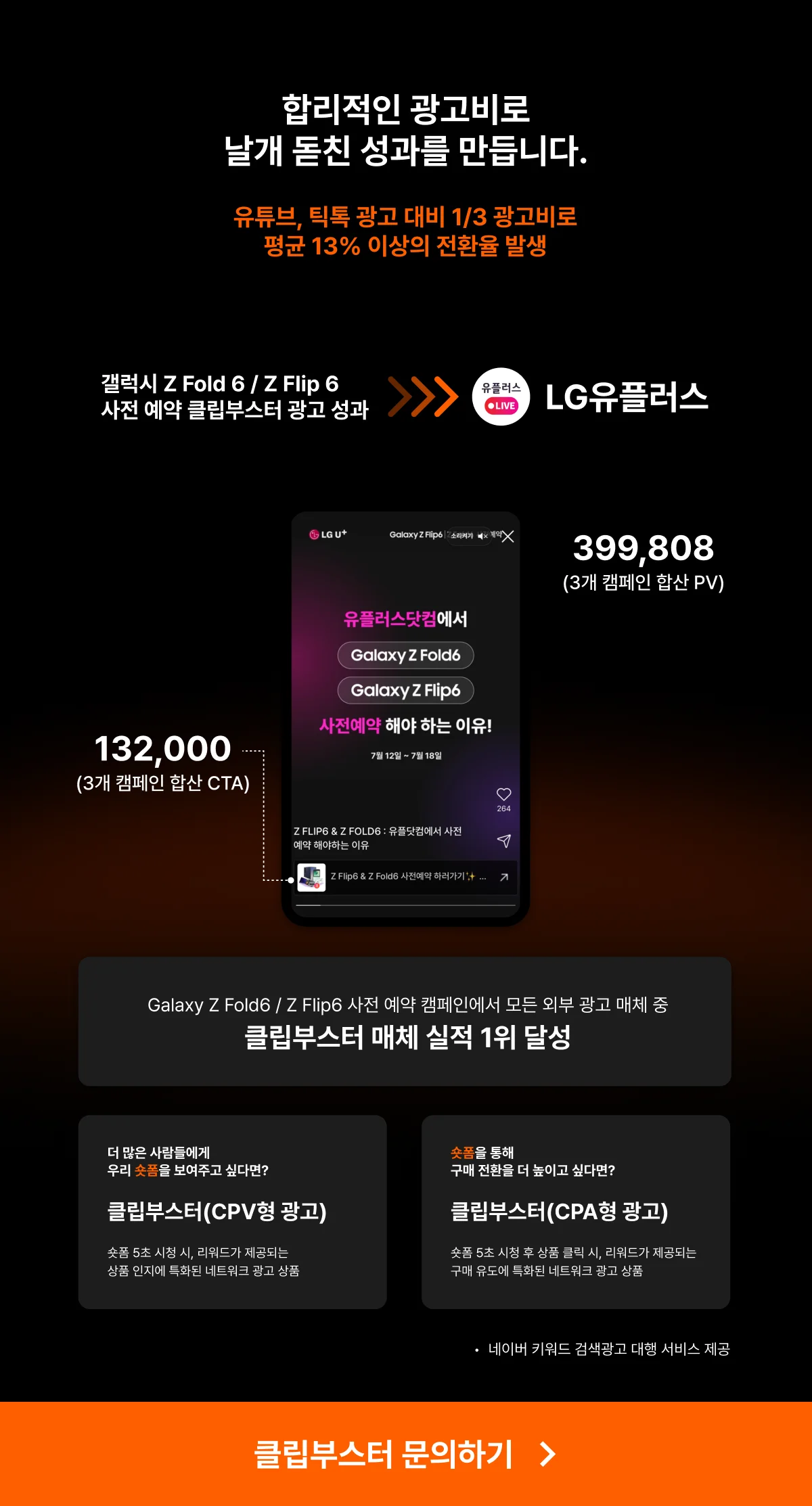 합리적인 광고비로 날개돋친 성과를 만듭니다