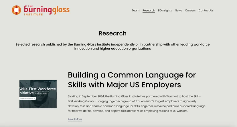 Screenshot of burningglass's page